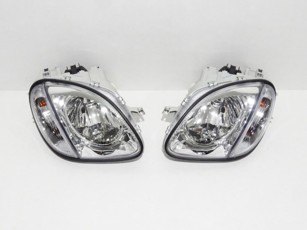 Mercedes SLK R170 (98-04) фары передние хромированные, с поворотниками, комплект 2 шт.
