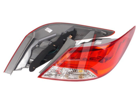 Hyundai Solaris (11-) задние светодиодные красно-хромированные фонари, комплект 2 шт