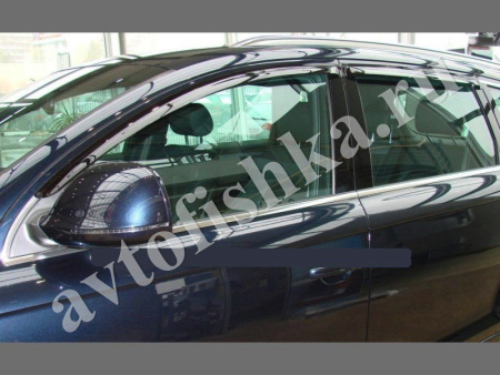Дефлекторы боковых окон узкие 4 части темные Audi Q7 2006-