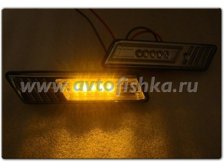 BMW 5 E34, 3 E36, 7 E32 (88-97) повторители поворотов светодиодные хромированные, комплект 2 шт.