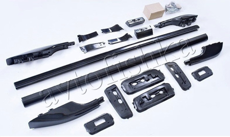 Toyota Land Cruiser 200 (07-/12-/15-) рейлинги продольные  (багажник) алюминиевые черные на крышу, дизайн оригинал