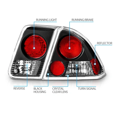 Honda Civic (00-03) седан фонари (стопы) задние черные