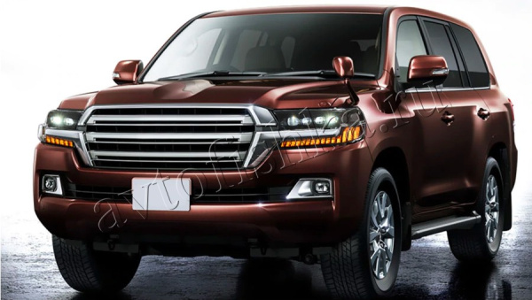 Toyota Land Cruiser FJ200 (15–) передние светодиодные фары | бегущий поворотник | LED