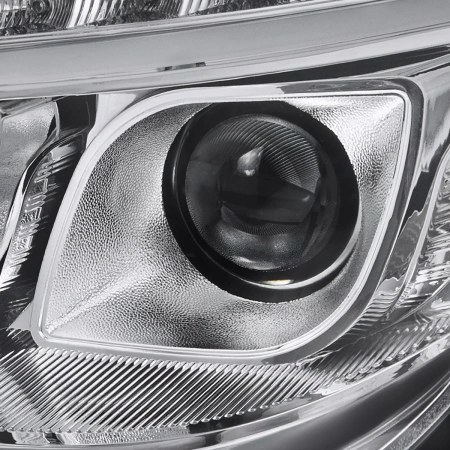 Mercedes S W220 (98-05) фары передние линзовые хромированные, с подсветкой DRL