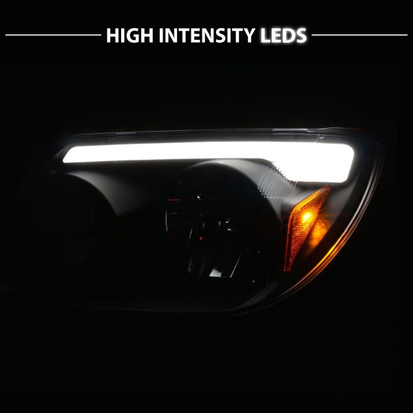 Toyota 4Runner (2003-2005) передние фары чёрные с LED C-Light