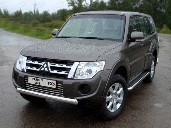 Mitsubishi Pajero (11–) Защита передняя (овальная) 75х42 мм