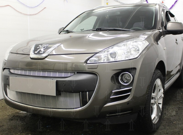 Peugeot 4007 (07–13) Защита радиатора, хром, низ