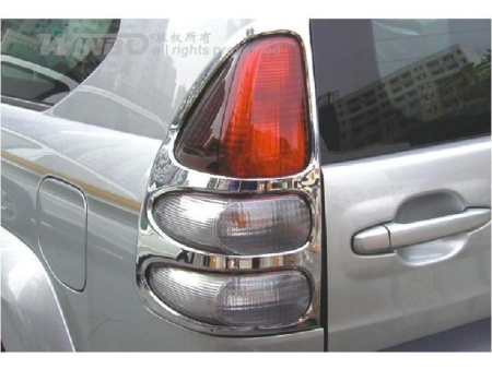 Toyota Land Cruiser Prado 120 (02-09) хромированные накладки на задние фонари, комплект 2 шт.