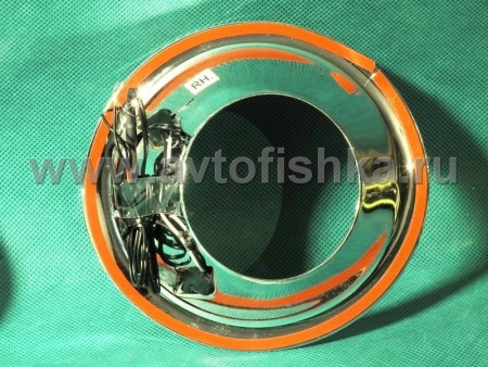 Nissan Pathfinder R51, Navara (05-10) рамки противотуманных передних фар хромированные со светодиодной подсветкой, комплект 2 шт.