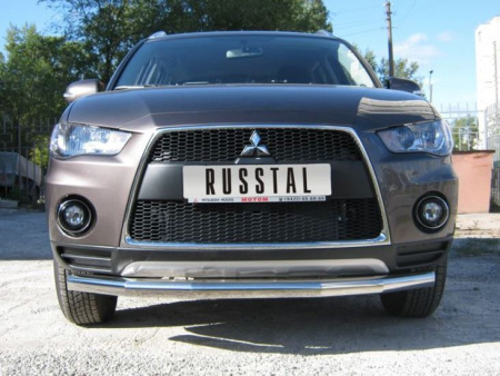 Mitsubishi Outlander XL (10-) защита переднего бампера, труба 70 мм