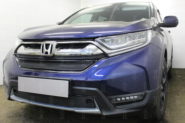 Honda CR-V (17–) Защита радиатора Premium, чёрная, низ
