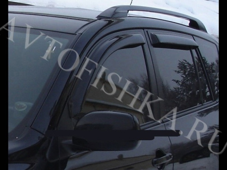Дефлекторы боковых окон 4 части тeмные Toyota RAV4 2006-2012