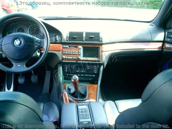 Декоративные накладки салона BMW 5 1998-н.в. с навигацией система, 36 элементов.