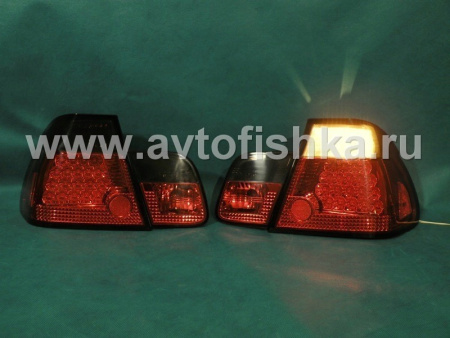 BMW 3 E46 (98-01) 4 дв. седан фонари задние светодиодные красно-тонированные, комплект лев.+прав.