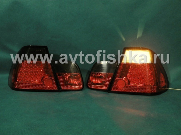 BMW 3 E46 (98-01) 4 дв. седан фонари задние светодиодные красно-тонированные, комплект лев.+прав.