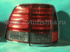 Toyota Land Cruiser 100 (98-07) фонари задние светодиодные красно-тонированные, внешние и внутренние, дизайн Lexus, с хром отделкой, комплект лев.+прав.