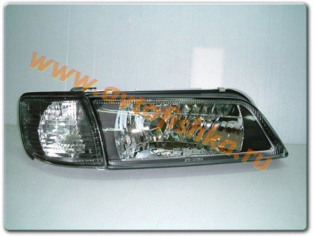 Nissan Maxima QX II, Cefiro A32 (95-00) фары передние черные, с поворотниками, комплект 2 шт.