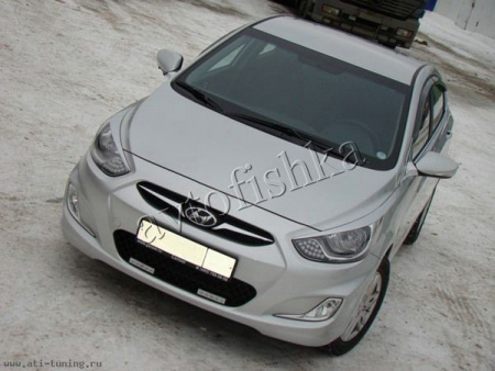 Hyundai Solaris (10 – 13) реснички на фары №1