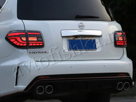 Nissan Patrol Y62 (10-18) задние фонари (стопы) дизайн 2020, комплект 2 шт.
