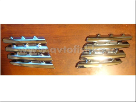 Nissan Qashqai (07-) накладки решетки радиатора хромированные, комплект 8 шт.