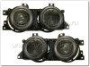 BMW 5 E34 (88-95) фары передние линзовые тонированные, со светящимися ободками, комплект 2 шт.