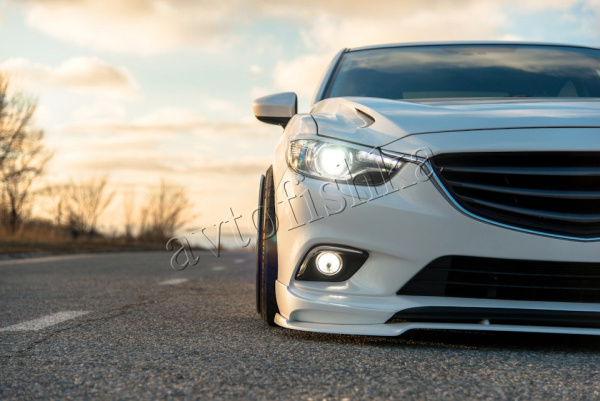 Mazda 6 (13 – 18) сплиттер под клыки переднего бампера Lite Style