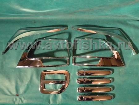 Toyota Land Cruiser Prado 150 (10-) комплект хромированных накладок, хром пакет 13 предметов