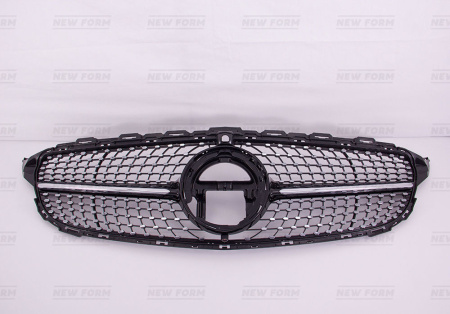 Mercedes-Benz C-Klasse W205 рестайлинг 2018 - 2021 Решетка радиатора Diamond Sport черная под камеру