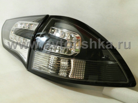 Mitsubishi Pajero Sport, Challenger (09-) фонари задние светодиодные черные, комплект 2 шт.