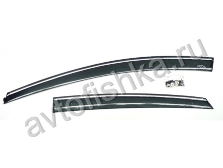 Mazda 3 хэтчбек (03-09) дефлекторы боковых окон темные, с хромированной надписью комплект 4 шт.